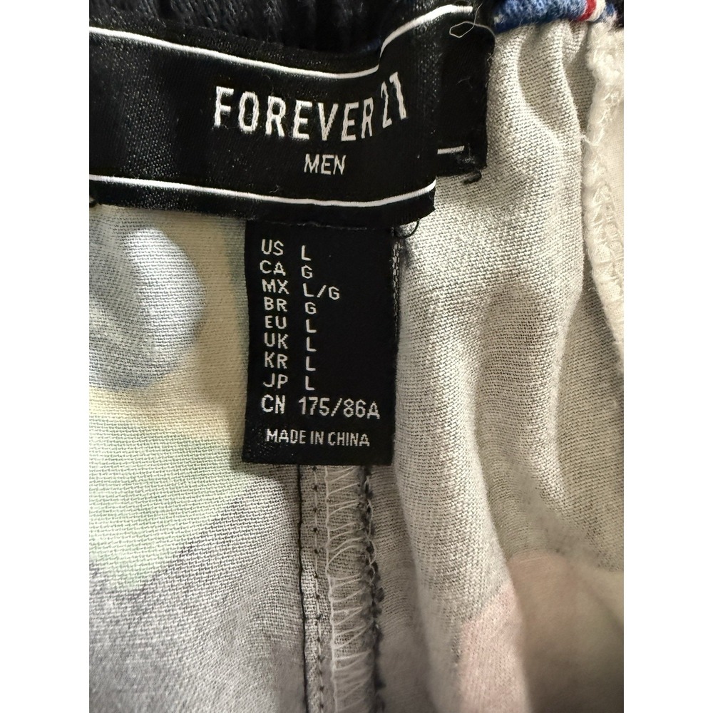 Forever 21 Mens Casual Shorts‎ Black World Flags Pockets Drawstring Size Large - Picture 4 of 6